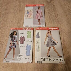 Lot Of 3 Simplicity Patterns 8591 P5 S8916 P5 8548 A Womens Dresses Uncut